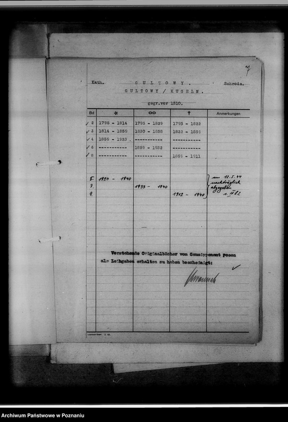 Obraz 11 z jednostki "Bücherverzeichnis betreff: Kreissippenamt Schroda [Środa]"