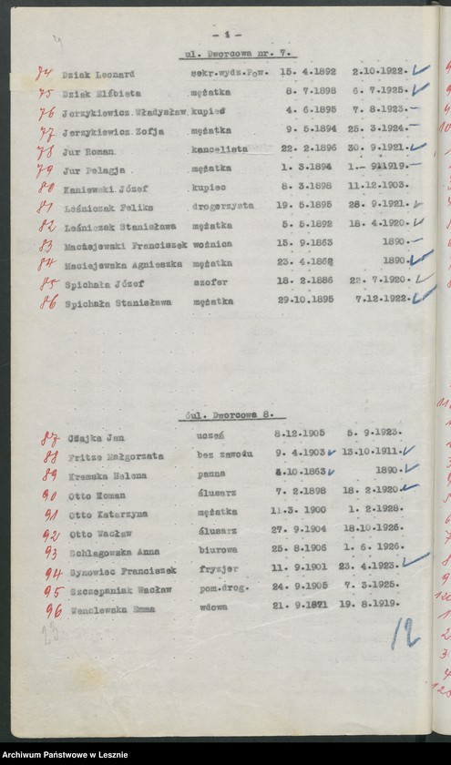 Obraz 7 z jednostki "[Obwód VI - głosuje w Katolickiej Powszechnej Szkole Żeńskiej /listy wyborców/]"