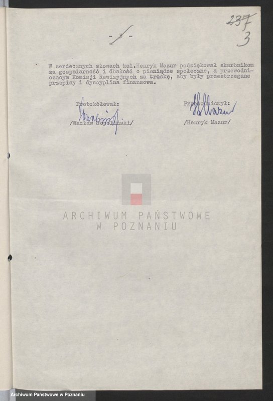 Obraz 10 z jednostki "Protokół z zebrania skarbników Oddziałów Powiatowych Związku Bojowników o Wolność i Demokrację i przewodniczących Powiatowych Komisji Rewizyjnych 5.Vll.1964 roku."