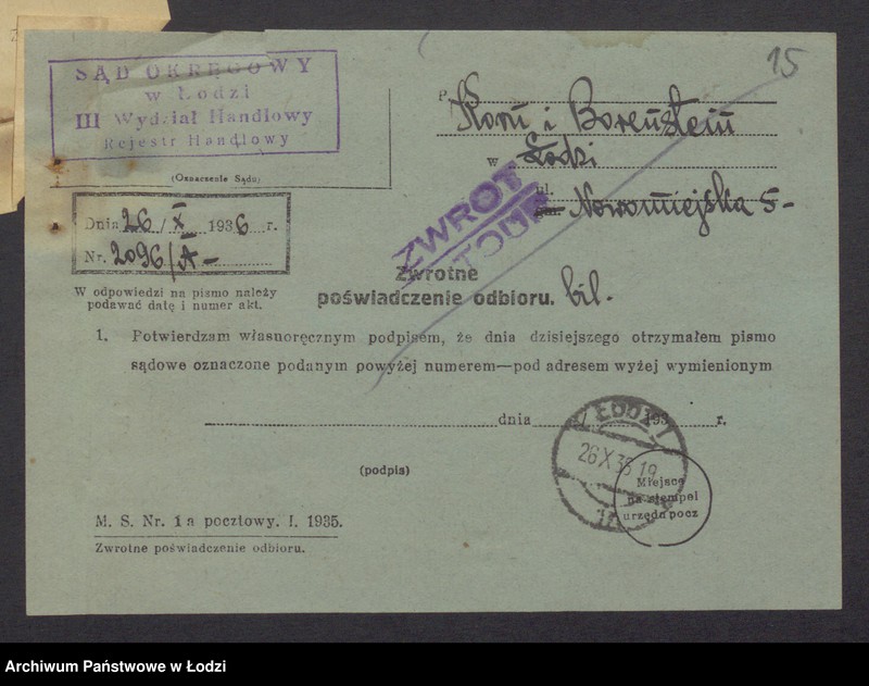 Obraz 17 z jednostki "Fiszel Korn i Hers Icek Borenstein – sprzedaż gotowej garderoby"