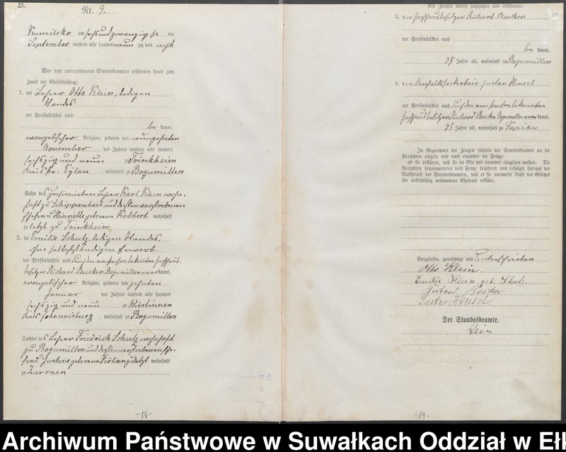 image.from.unit.number "Heiraths-Haupt-Register des Königlichen Preussischen Standes-Amtes Kumilsko Kreis Johannisburg"