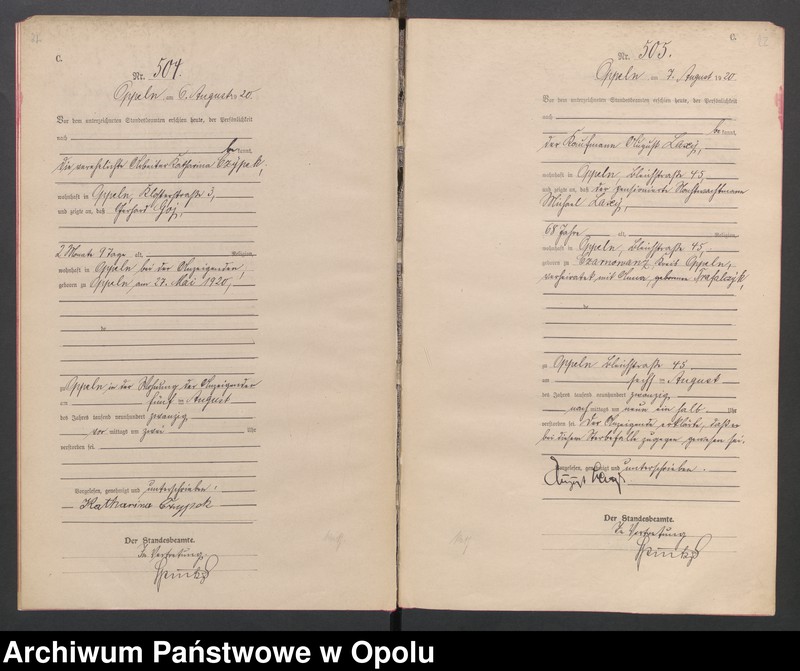 Obraz 14 z jednostki "[Rejestr zgonów] 1920 Tom II Nr 484-794"