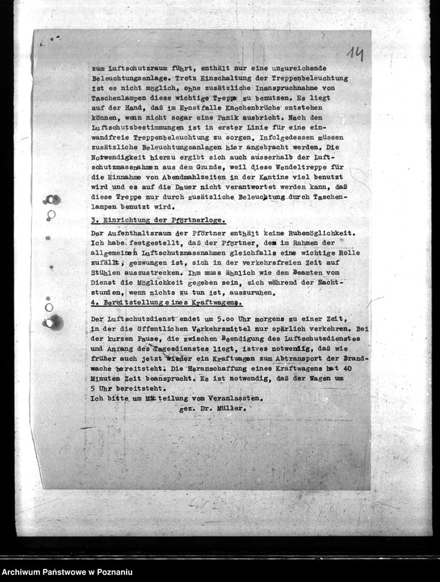 Obraz 18 z jednostki "Baupläne der Luftschutz und Brandwache für Dienstgebäude Posen, Felix- Dahn- Platz 17."