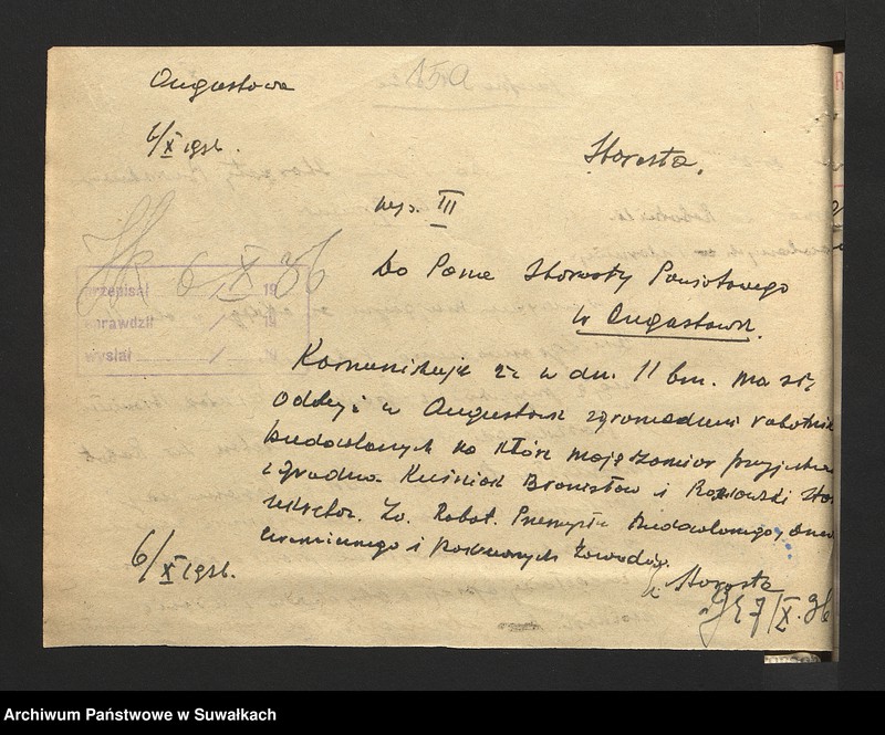image.from.unit.number "[Wykaz związków zawodowych istniejących w powiecie wg. stanu na dzień 1. I 1937 r. oraz korespondencja]"