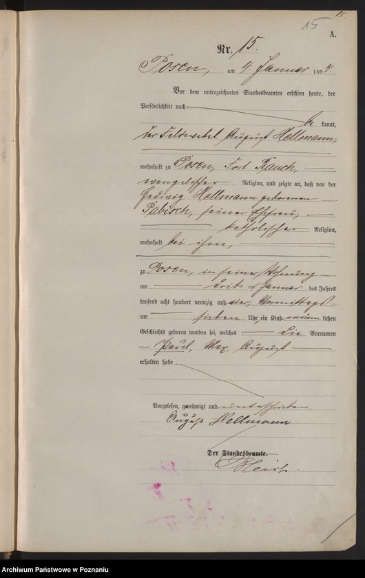 Obraz 18 z jednostki "Księga urodzeń t. I"