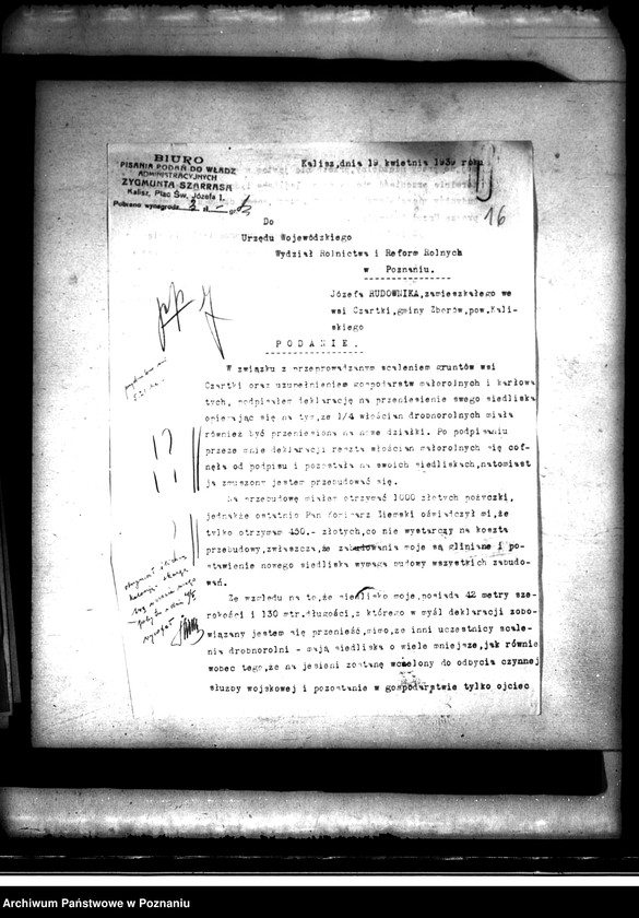 image.from.unit.number "Scalenie gruntów we wsi Czartki /gmina Zborów powiat kaliski/"