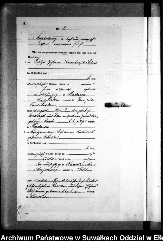 image.from.unit.number "Heirats-Neben-Register des Preussischen Standes-Amtes Kehlen Kreis Angerburg"