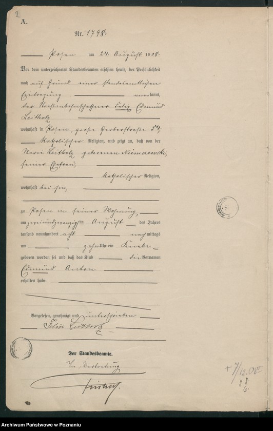 Obraz 4 z jednostki "Księga miejscowa urodzeń tom IV [Rejestr główny urodzeń]"