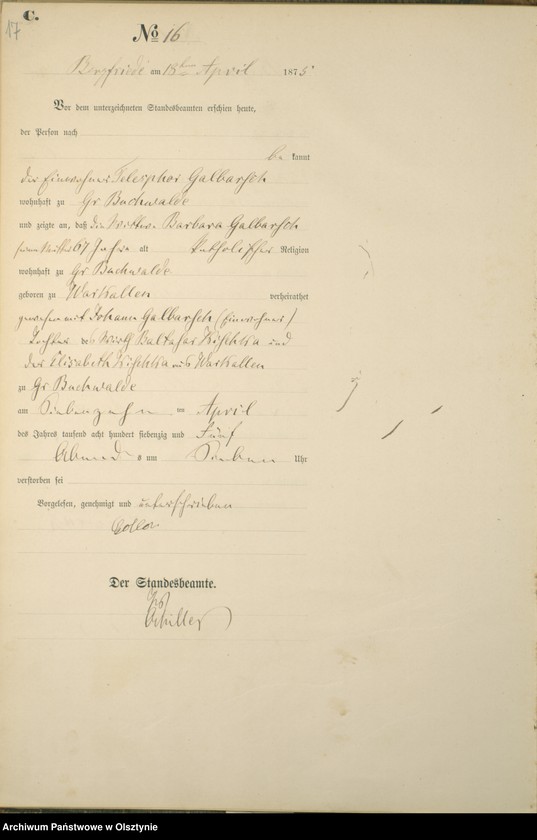 image.from.unit.number "Haupt-Sterbe-Register Nr 1 - 41"