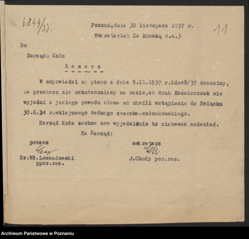 Obraz 19 z jednostki "Poznań - Łazarz akta koła."