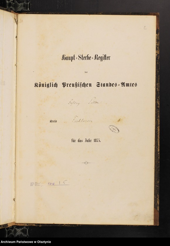 image.from.unit.number "Haupt-Sterbe-Register Nr 1 - 15"