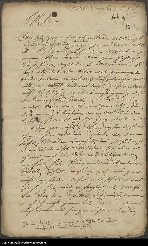 image.from.unit.number "Domkapitel contra Hofrat Felix v[on] Podevils und den Kriegskommissarius Paul Grantz in po debiti."