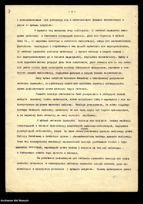 image.from.unit.number "[Kontrola Referatu Łączności Wydziału Organizacyjno - Wyszkoleniowego. Protokół, notatki.]"