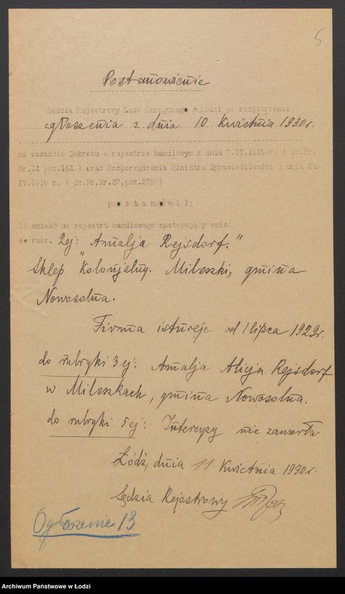 Obraz 7 z jednostki "Amalja Rajsdorf- sklep kolonialny w Mileszkach"