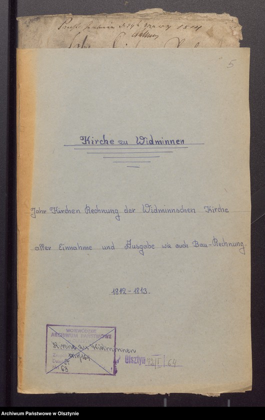 image.from.unit.number "Jahr Kirchen Rechnung der Widminschen Kirchen aller Einnahme und Ausgabe wie auch Bau-Rechnung"