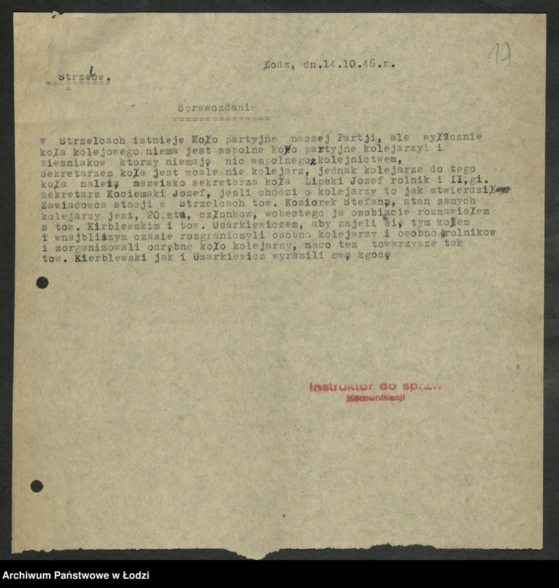 Obraz 18 z jednostki "Sprawozdania instruktorów [Wydziału] z wyjazdów w teren"