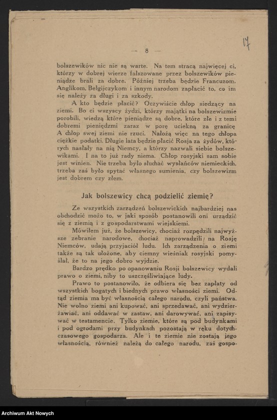 image.from.unit.number "Włościański Związek Oświaty - prośby o pomoc i poparcie, wydawnictwa - broszury antykomunistyczne"