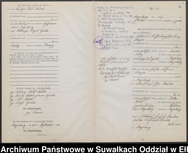 image.from.unit.number "Heiraths-Neben-Register des Preussischen Standes-Amtes Angerburg Kreis Angerburg"