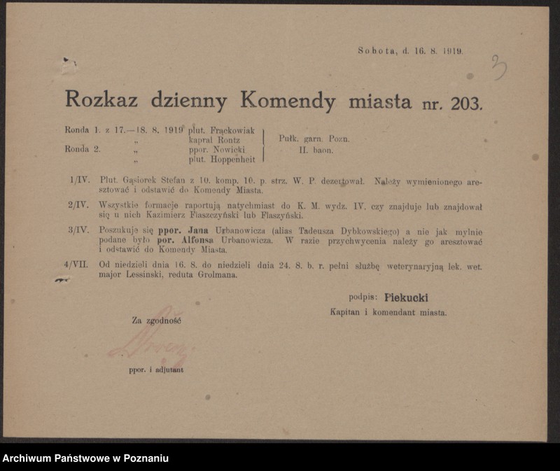 Obraz 5 z jednostki "/Rozkazy Komendy Miasta Poznania/, nr 201-339."