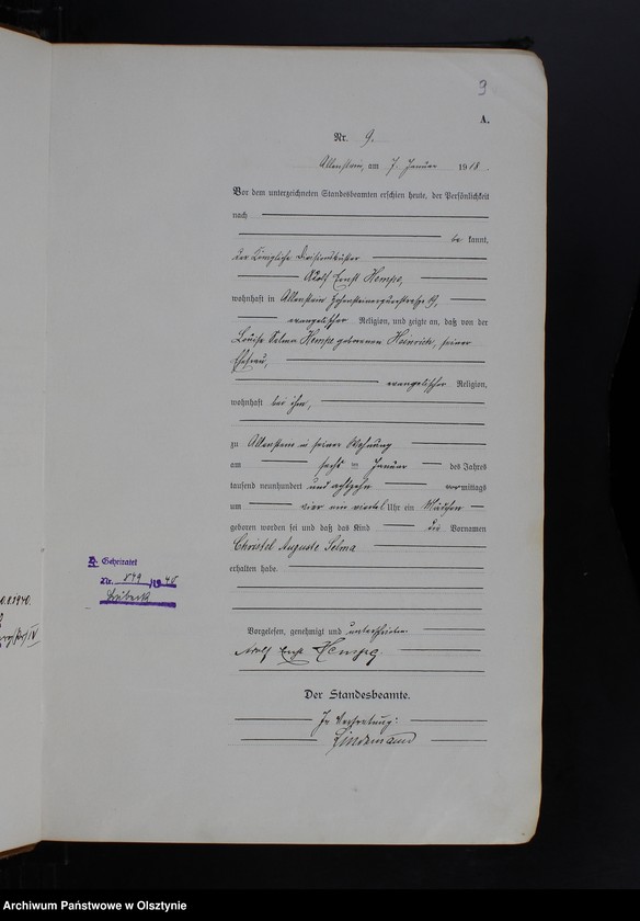 image.from.unit.number "Geburts-Haupt-Register Tom I, Nr 1-597"