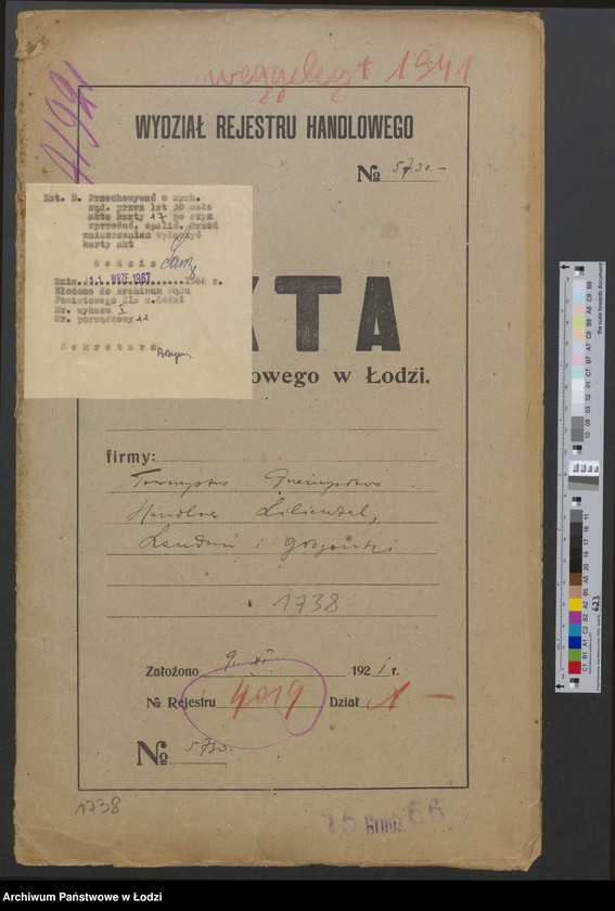 Obraz 2 z jednostki "Lilienfal, Landau i Głogowski Towarzystwo Przemysłowo-Handlowe - prowadzenie młyna oraz kupno i sprzedaż towarów"