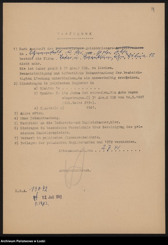 Obraz 16 z jednostki "Gerszon Rozenblum, Helena Lederowa – wyrób i sprzedaż przetworów jutowych"