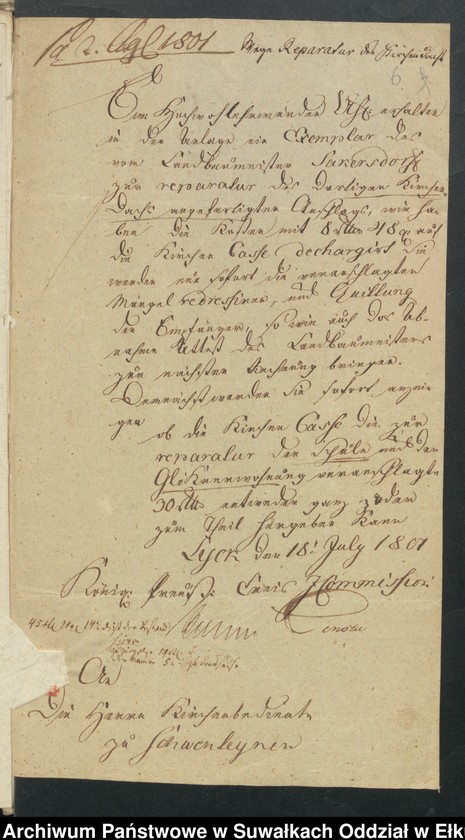 image.from.unit.number "1. Sachen betreffend die Kleinen Reparaturen an der Kirche ind den Kirchengebäden vom Jahre 1801. 2. Kirchen Bau Sachen wegen Reparatur des Kirchendachs vom Jahre 1804. 3. Bau sachen wegen des Pfarrer Widdem im Jahre 1806"