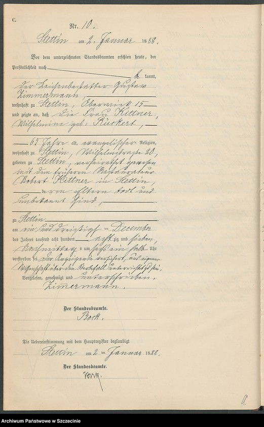 Obraz 13 z jednostki "Sterbe-Register (Neben-Register) Band I"