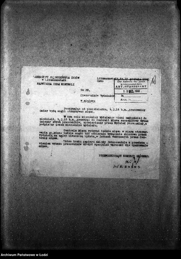 Obraz 15 z jednostki "[Okólniki przychodzące i wychodzące, listy wypłat pracowników Wydziału Statystycznego i Wydziałów Ewidencji]"