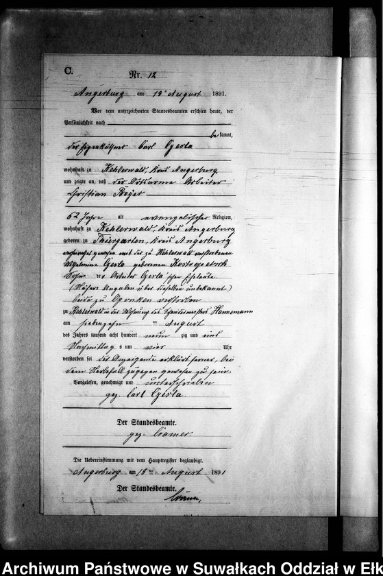 image.from.unit.number "Sterbe-Neben-Register des Preussischen Standes-Amtes Kehlen Kreis Angerburg"