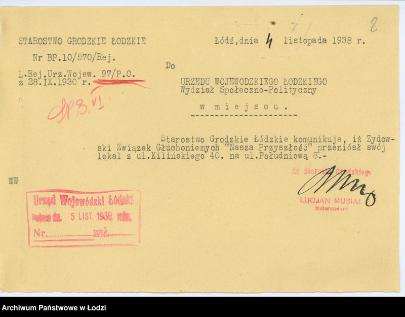 Obraz 11 z jednostki "Żydowski Związek Głuchoniemych "Nasza Przyszłość" w Łodzi"