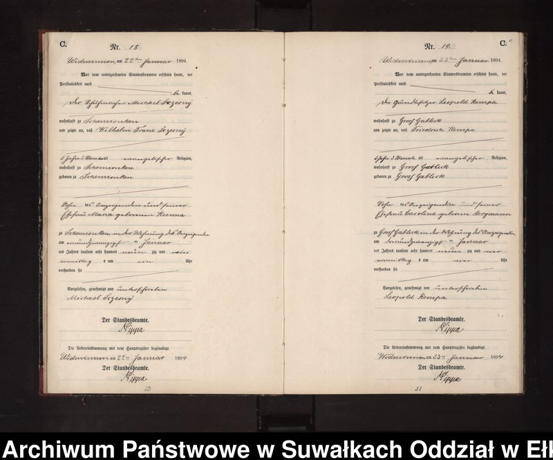 Obraz 14 z jednostki "Sterbe-Neben-Register des Preussischen Standes-Amtes Widminnen Kreis Loetzen"