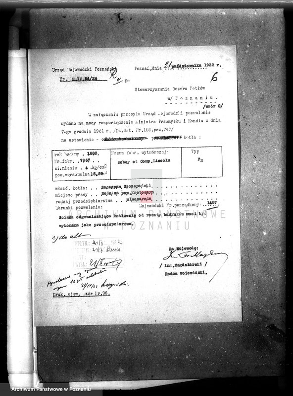 Obraz 10 z jednostki "Mleczarnia parowa w Sośnicy pow. krotoszyński Szczepan Szczepański nr woj. kotła"