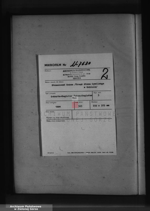 image.from.unit.number "Geburts-Neben-Register von No 1 bis No 503"