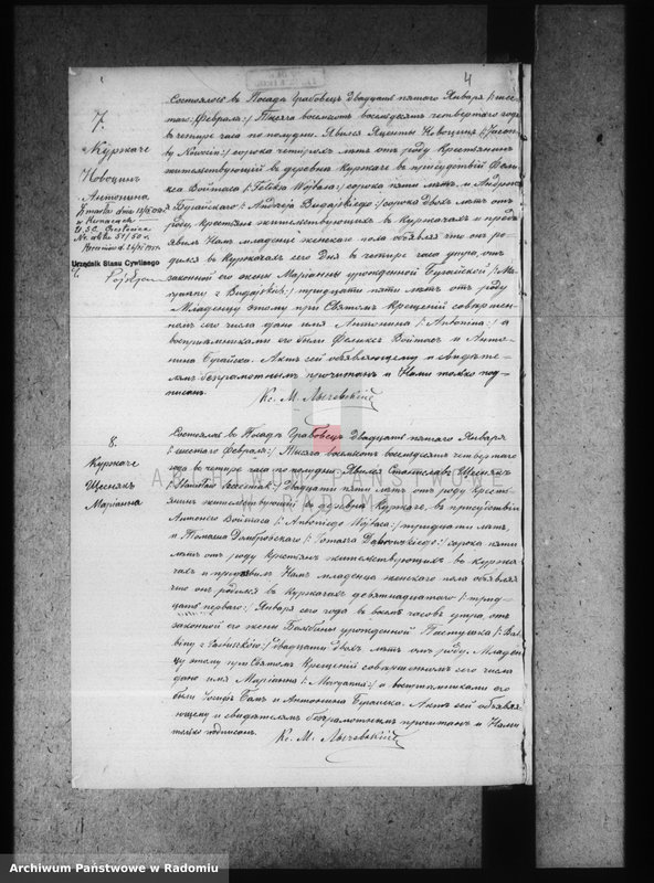 image.from.unit.number "[Duplikat akt urodzonych, zaślubionych i zmarłych parafii Grabowiec za 1884 r.]"