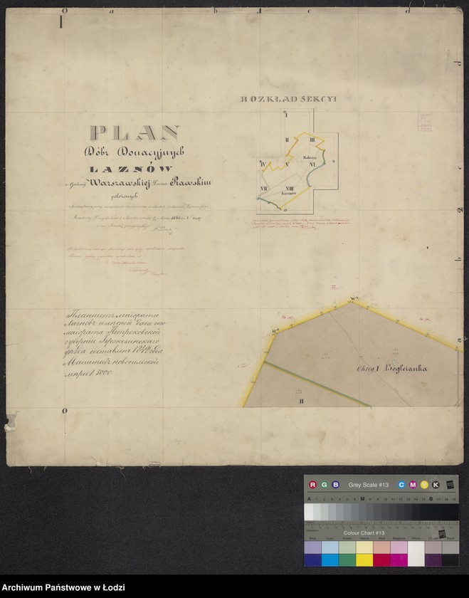 Obraz 1 z jednostki "Plan dóbr donacyjnych Łaznów ... sporządzonych przy urządzeniu .."