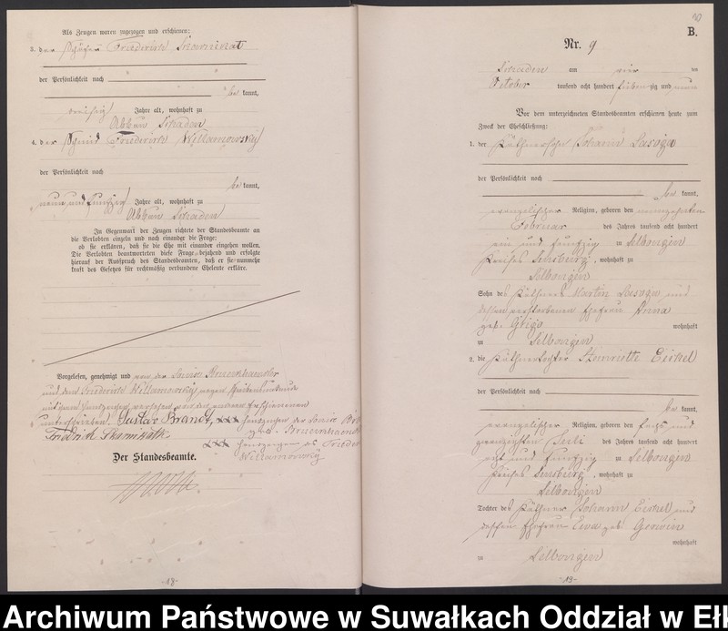image.from.unit.number "Heiraths-Haupt-Register des Königlich Preussischen Standes-Amtes Schaden Kreis Sensburg"