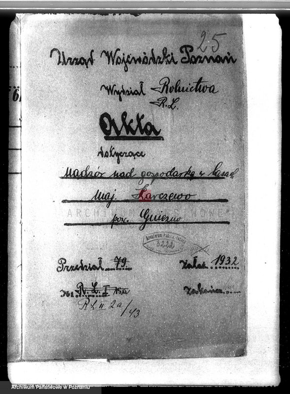 Obraz 4 z jednostki "Nadzór nad gospodarką w lasach majątku Karczewo powiecie gnieźnieńskim"