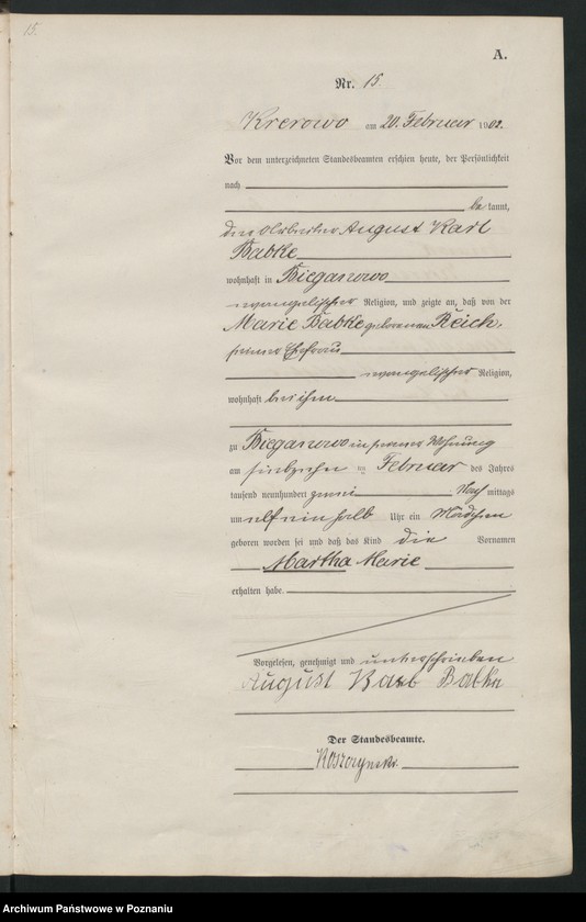 Obraz 18 z jednostki "Geburts-Haupt-Register"