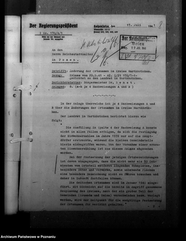 Obraz 12 z jednostki "Ortsnamenänderung - Kreis Warthbrücken (Koło)"