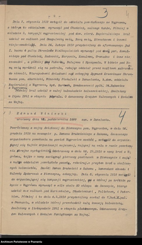 Obraz 6 z jednostki "Koło Damasławek, powiat Wągrowiec, członkowie Związku Powstańców Wielkopolskich którzy zasługują na odznaczenia."