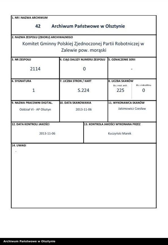 image.from.team "Komitet Gminny Polskiej Zjednoczonej Partii Robotniczej w Zalewie pow. morąski"