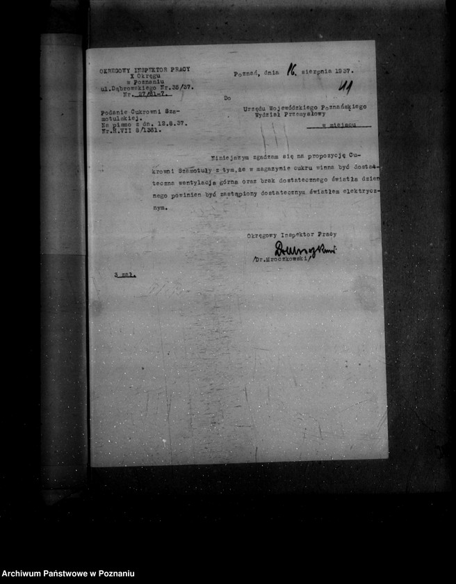 Obraz 15 z jednostki "Zatwierdzenie zakładu przemysłowego .magazynu Cukrownia w Szamotułach Spółka z o. o./"