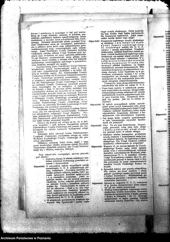 Obraz 19 z jednostki "Druk "Posiedzenie landratów, kierowników Prowincjonalnych Urzędów Gosp. i członków Gł. Urzędu Żywnościowego z dn. 20.I.1919 r. ""