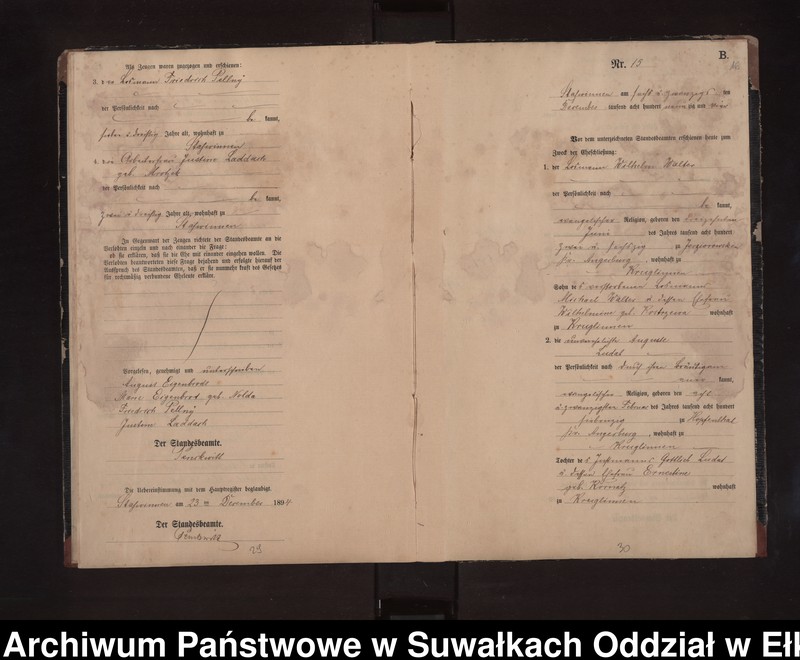 image.from.unit.number "Heiraths-Neben-Register des Preussischen Standes-Amtes Stasswinnen Kreis Lötzen"