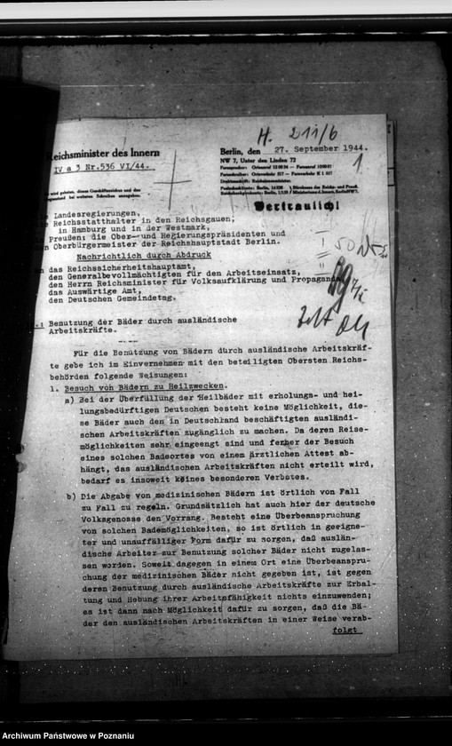 Obraz 5 z jednostki "Benutzung der Bäder durch ausländische Arbeitskräfte"