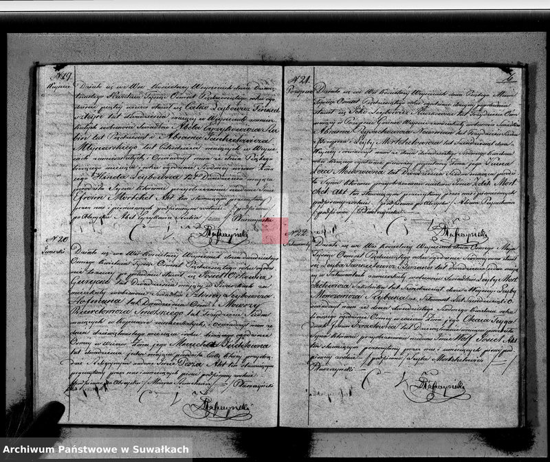 image.from.unit.number "Duplikat Akt Urodzonych, zmarłych i Zaślubionych Wyznania Mojżeszowego Okręgu Weysieie w roku 1850"