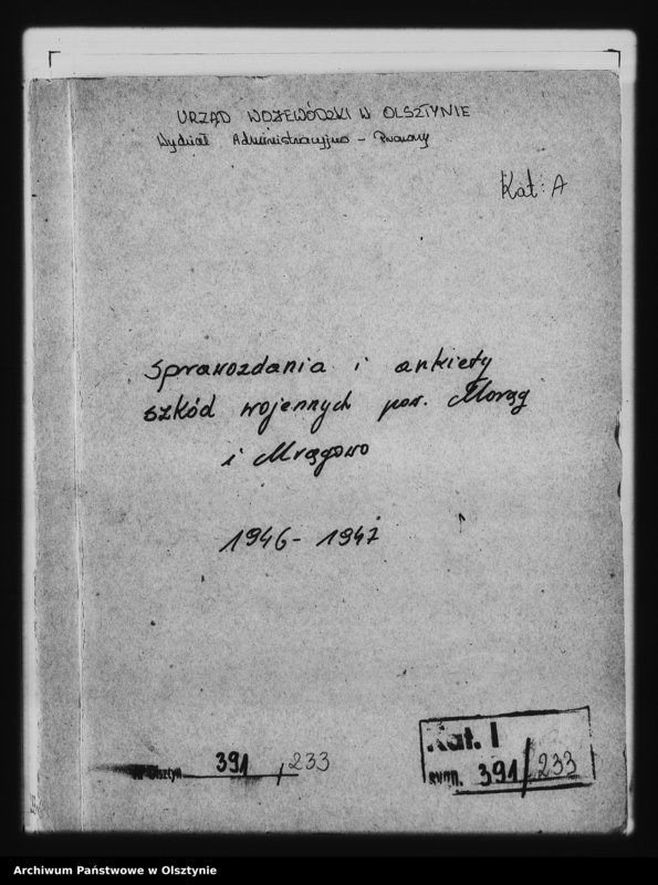 image.from.unit.number "Sprawozdania i ankiety szkód wojennych pow. Morąg i Mrągowo"