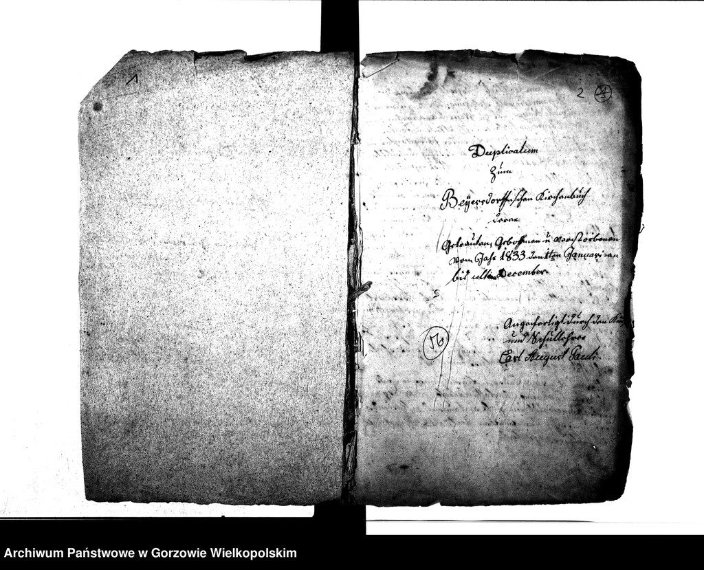 image.from.unit.number "Duplikate der Kirchenbücher von der Parochie Beyersdorf: Beyersdorf (Baczyna), Zanzin (Santocko), Loppow (Łupowo), Neuendorf (Chróścik)"