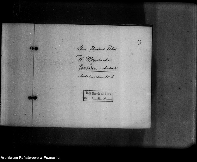 Obraz 7 z jednostki "Adresy Kółek Rolniczych w Prusach Zachodnich i w Prowincji Poznańskiej oraz adresy organizacji studenckich zagranicą."